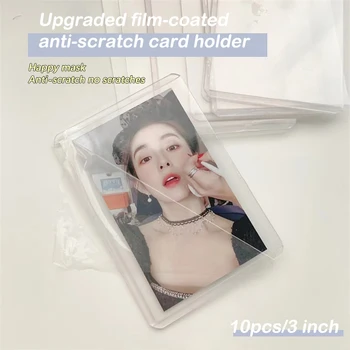 10DB koreai Stílus Idol fénykép kártya Ujjú Világos Anti-semmiből Műanyag Gyűjteni Jogosultja Goo Kártya Készlet Átlátszó Sűrűsödik Borító