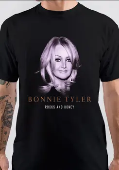 Vtg Bonnie Tyler Rocks And Nehéz Pamut, Fekete Méretű Unisex Póló KK478